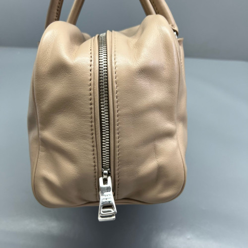 Prada Boston Bag Calfskin Natural Tan