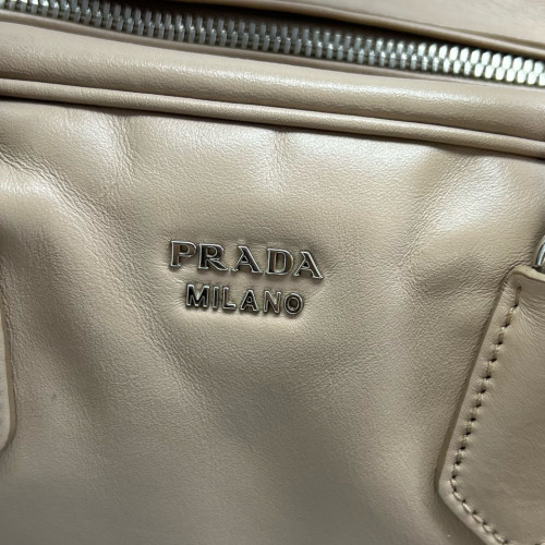 Prada Boston Bag Calfskin Natural Tan