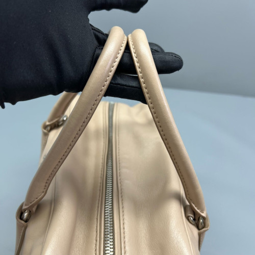Prada Boston Bag Calfskin Natural Tan