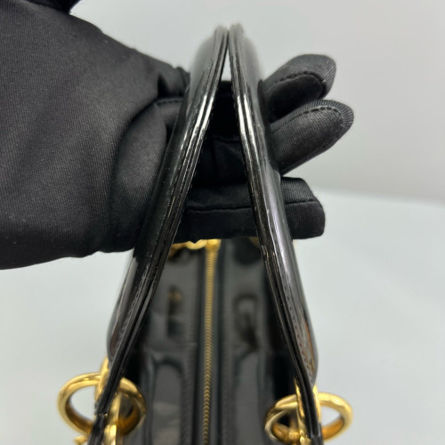 Dior Medium Lady Dior Patent Calfskin Black