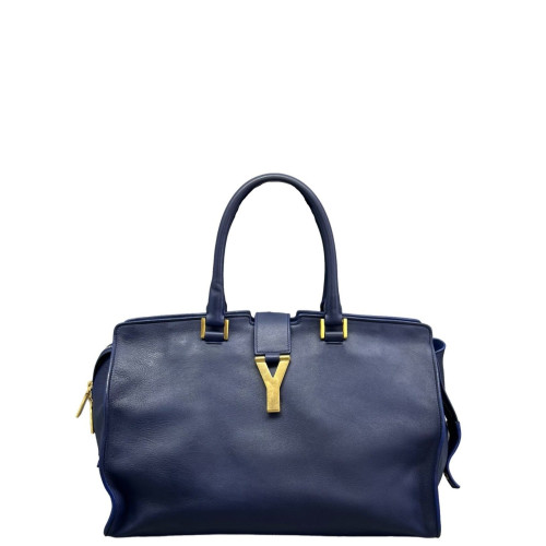 Yves Saint Laurent Medium Cabas Chyc Calfskin Blue