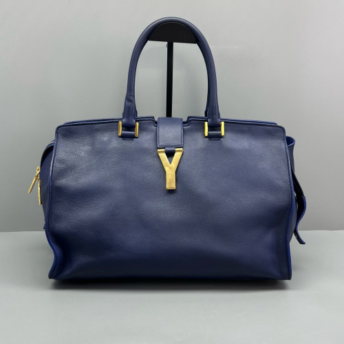 Yves Saint Laurent Medium Cabas Chyc Calfskin Blue