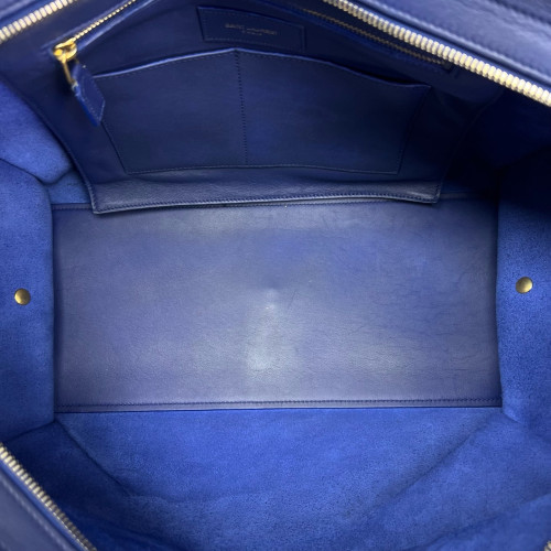 Yves Saint Laurent Medium Cabas Chyc Calfskin Blue