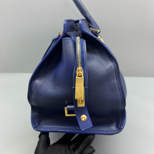 Yves Saint Laurent Medium Cabas Chyc Calfskin Blue