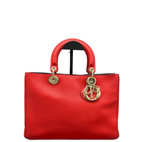 Dior Large Lady Dior Calfskin Red
