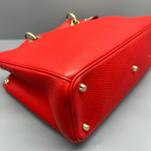 Dior Large Lady Dior Calfskin Red