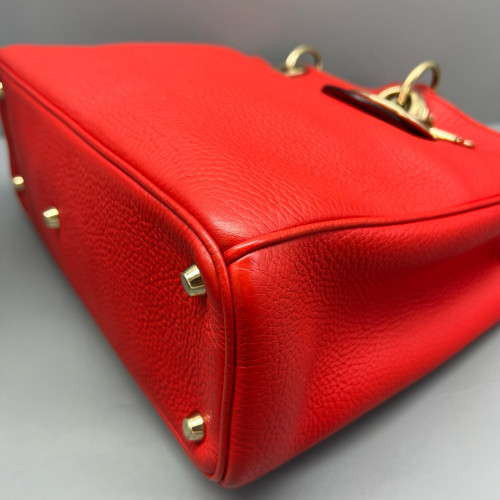 Dior Large Lady Dior Calfskin Red
