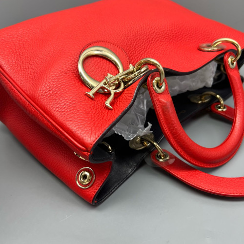 Dior Large Lady Dior Calfskin Red