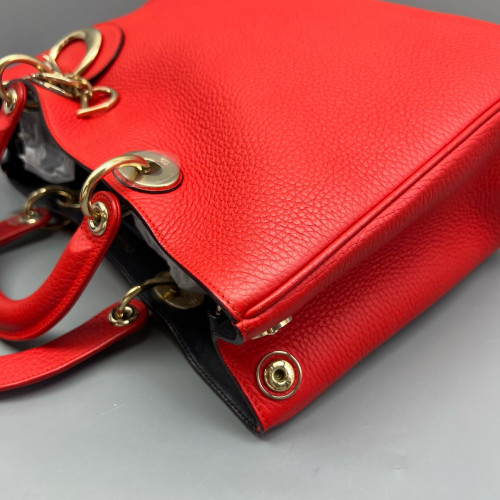 Dior Large Lady Dior Calfskin Red