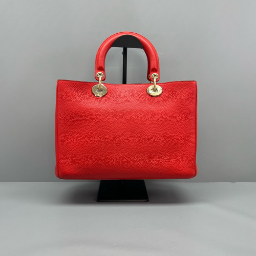 Dior Large Lady Dior Calfskin Red