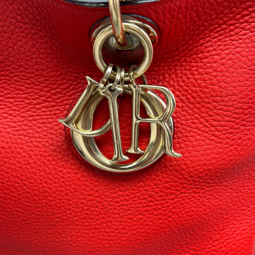 Dior Large Lady Dior Calfskin Red