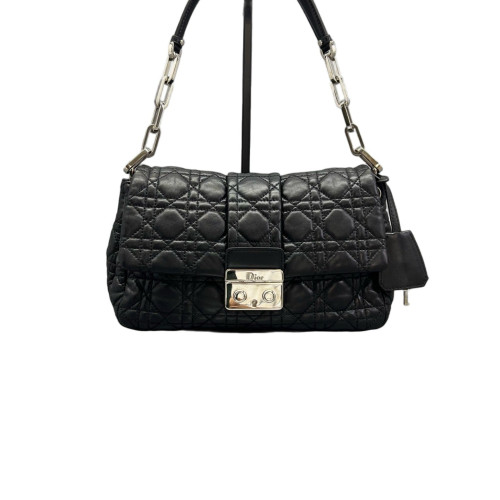 Dior Miss Dior Flag Shoulder Bag Calfskin Black