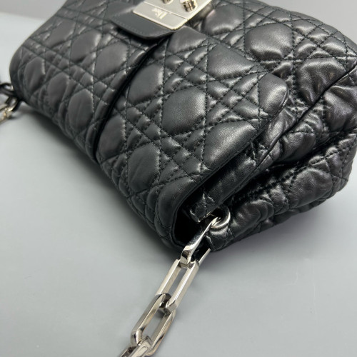 Dior Miss Dior Flag Shoulder Bag Calfskin Black
