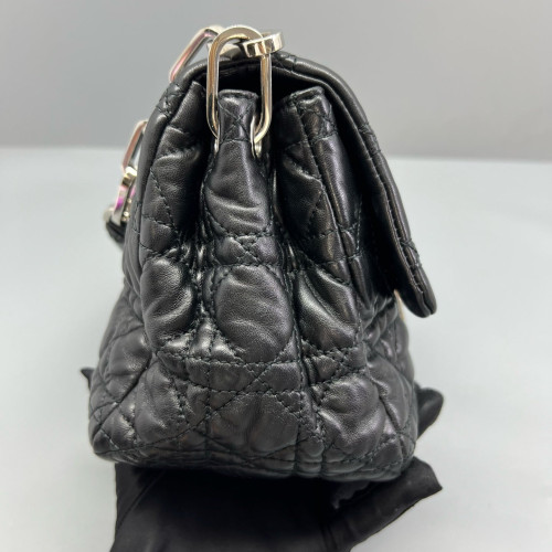 Dior Miss Dior Flag Shoulder Bag Calfskin Black