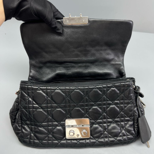Dior Miss Dior Flag Shoulder Bag Calfskin Black