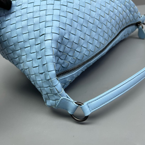 Bottega Veneta Shoulder Bag Calfskin Intrecciato Blue Bottega Veneta Shoulder Bag Calfskin Intrecciato Blue