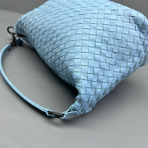Bottega Veneta Shoulder Bag Calfskin Intrecciato Blue Bottega Veneta Shoulder Bag Calfskin Intrecciato Blue
