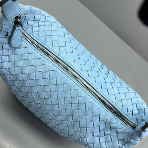 Bottega Veneta Shoulder Bag Calfskin Intrecciato Blue Bottega Veneta Shoulder Bag Calfskin Intrecciato Blue
