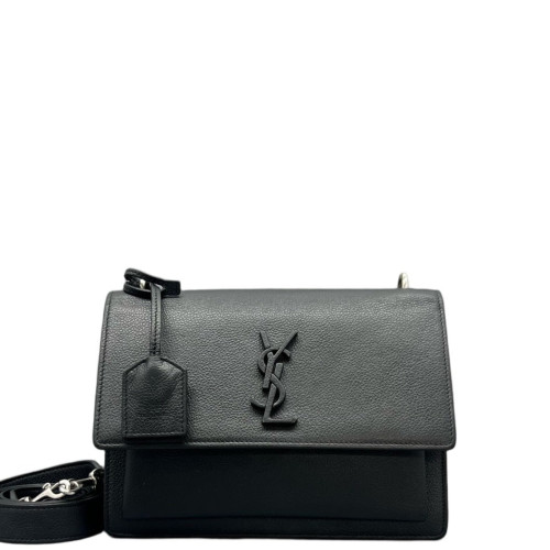 Yves Saint Laurent Medium Sunset Calfskin Black