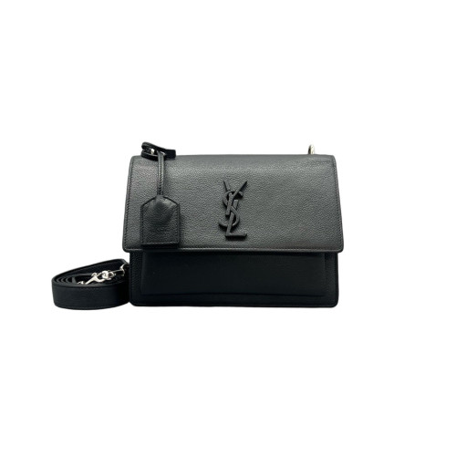 Yves Saint Laurent Medium Sunset Calfskin Black