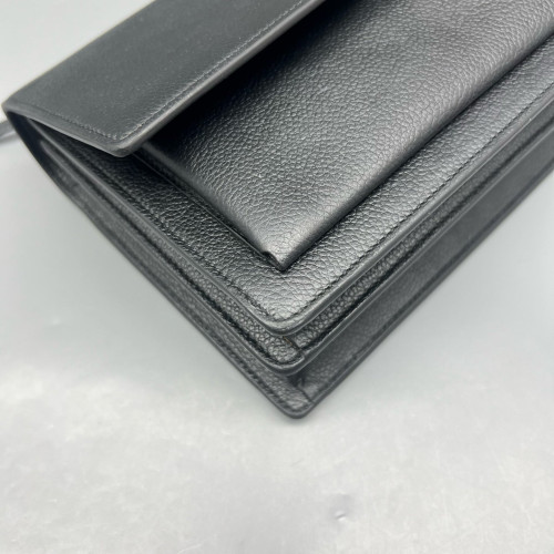 Yves Saint Laurent Medium Sunset Calfskin Black