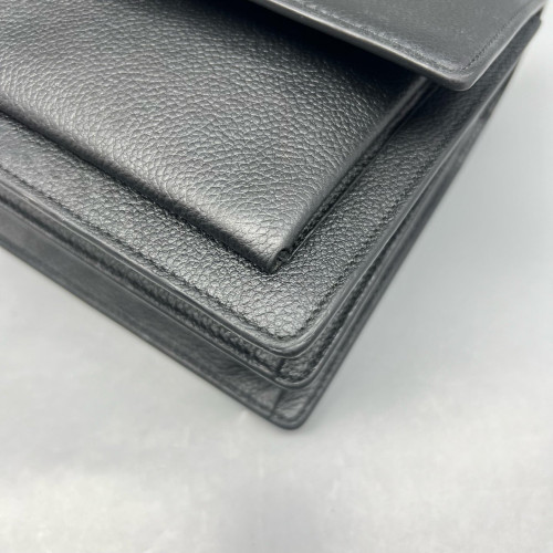 Yves Saint Laurent Medium Sunset Calfskin Black