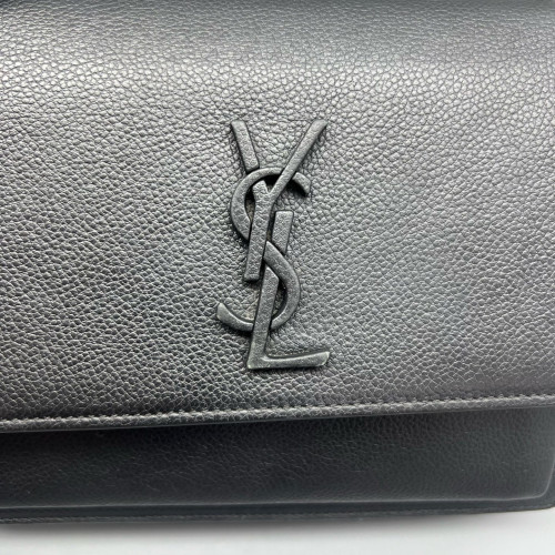 Yves Saint Laurent Medium Sunset Calfskin Black