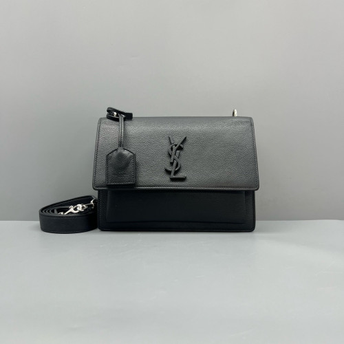Yves Saint Laurent Medium Sunset Calfskin Black