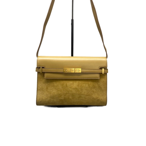 Yves Saint Laurent Medium Manhattan Shoulder Bag Suede Yellow