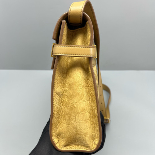 Yves Saint Laurent Medium Manhattan Shoulder Bag Suede Yellow
