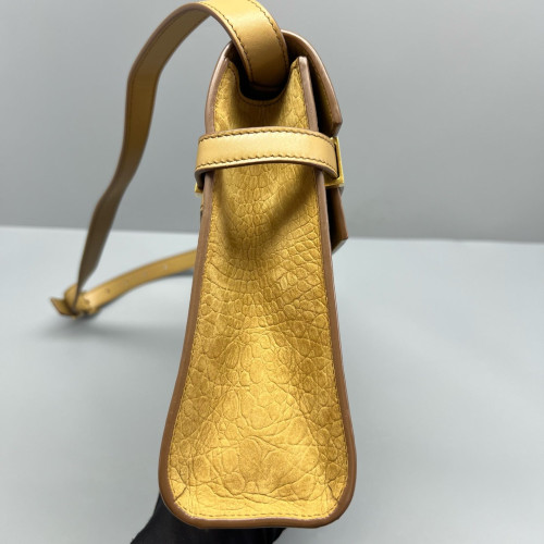 Yves Saint Laurent Medium Manhattan Shoulder Bag Suede Yellow