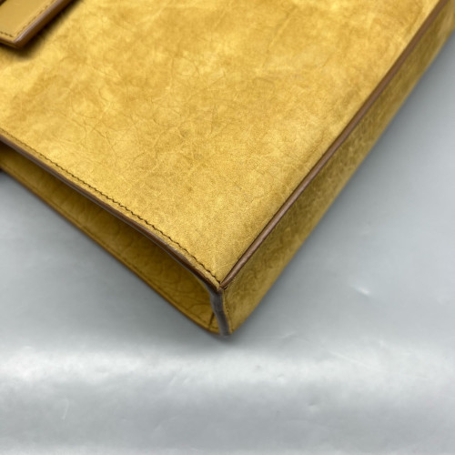 Yves Saint Laurent Medium Manhattan Shoulder Bag Suede Yellow