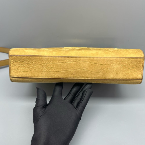 Yves Saint Laurent Medium Manhattan Shoulder Bag Suede Yellow