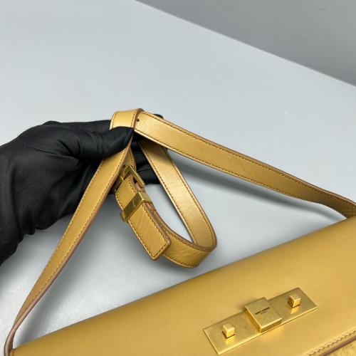 Yves Saint Laurent Medium Manhattan Shoulder Bag Suede Yellow