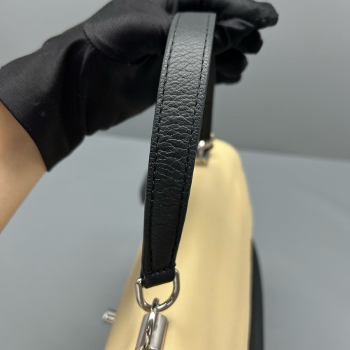 Louis Vuitton Lockme Hobo Calfskin White Black