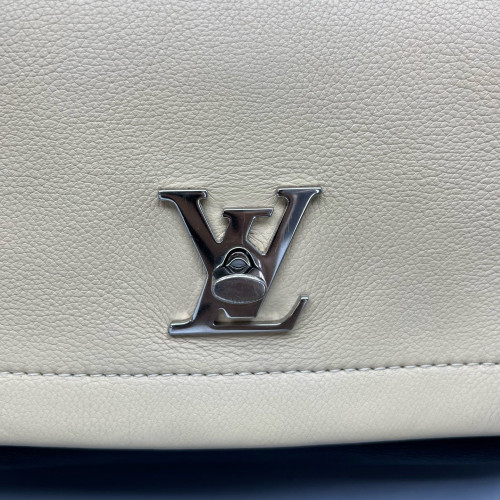 Louis Vuitton Lockme Hobo Calfskin White Black