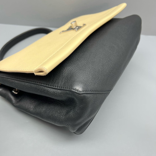 Louis Vuitton Lockme Hobo Calfskin White Black