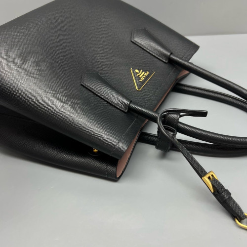 Prada Medium Double Bag Saffiano Calfskin Black