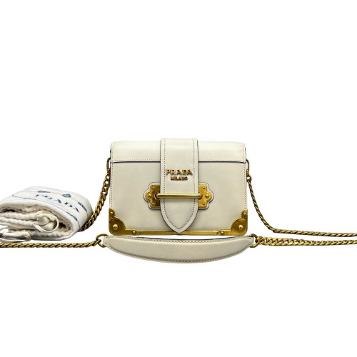 Prada Mini Cahier Calfskin White
