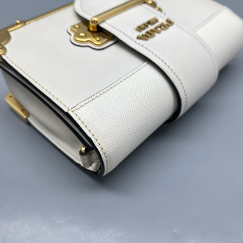 Prada Mini Cahier Calfskin White