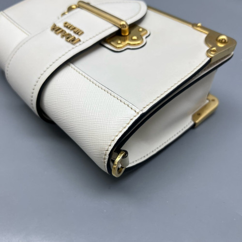 Prada Mini Cahier Calfskin White