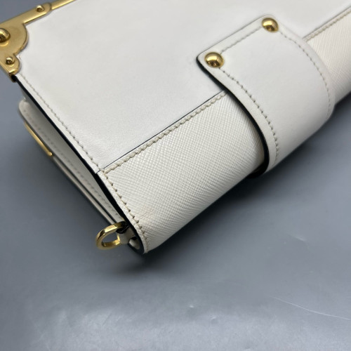Prada Mini Cahier Calfskin White