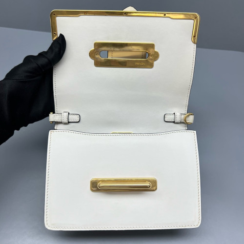 Prada Mini Cahier Calfskin White