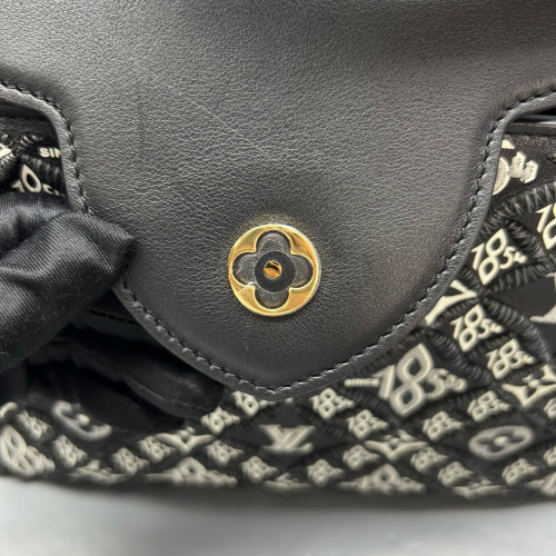 Louis Vuitton Embroidered Capucines PM Calfskin Black White