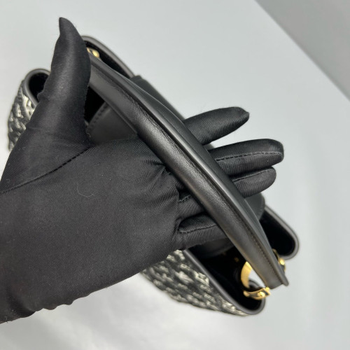 Louis Vuitton Embroidered Capucines PM Calfskin Black White