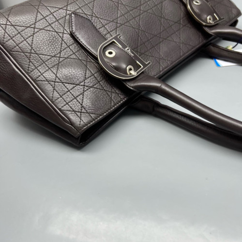Dior East West Lady Dior Bag Calfskin Dark Brown