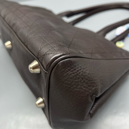 Dior East West Lady Dior Bag Calfskin Dark Brown