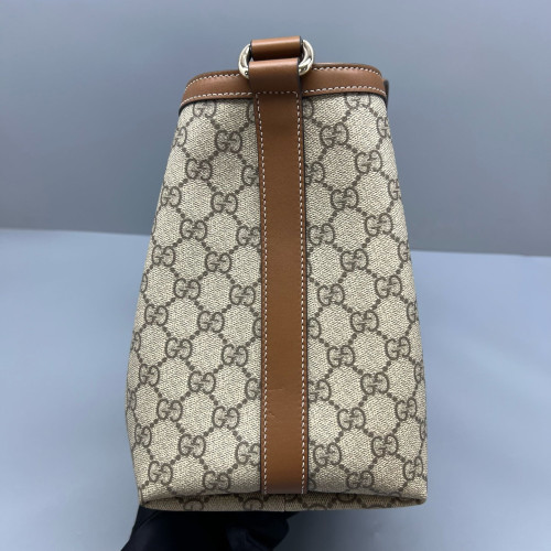 Gucci Padlock Shoulder Bag GG Supreme Monogram Brown Beige