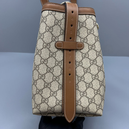 Gucci Padlock Shoulder Bag GG Supreme Monogram Brown Beige
