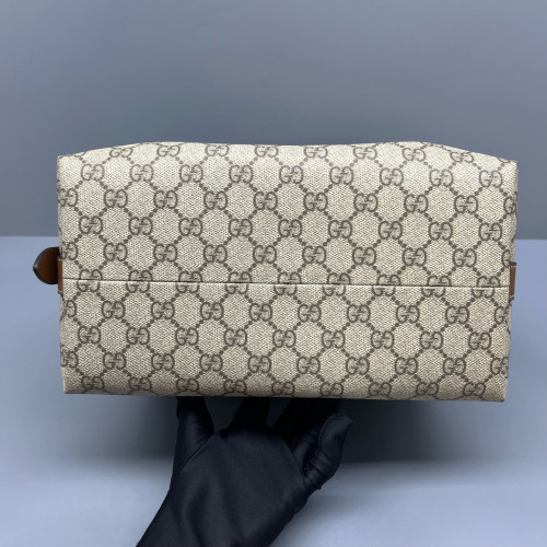 Gucci Padlock Shoulder Bag GG Supreme Monogram Brown Beige